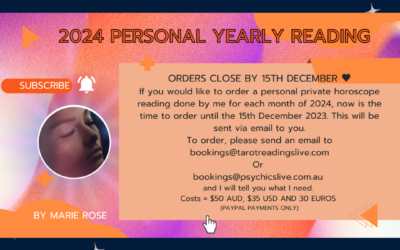 SPECIAL!! Personal 2024 Forecast for each Month!!